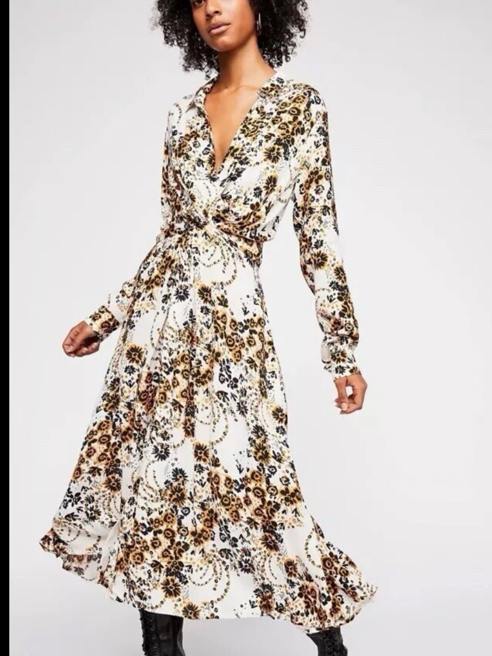 Free people tough love floral midi dress.